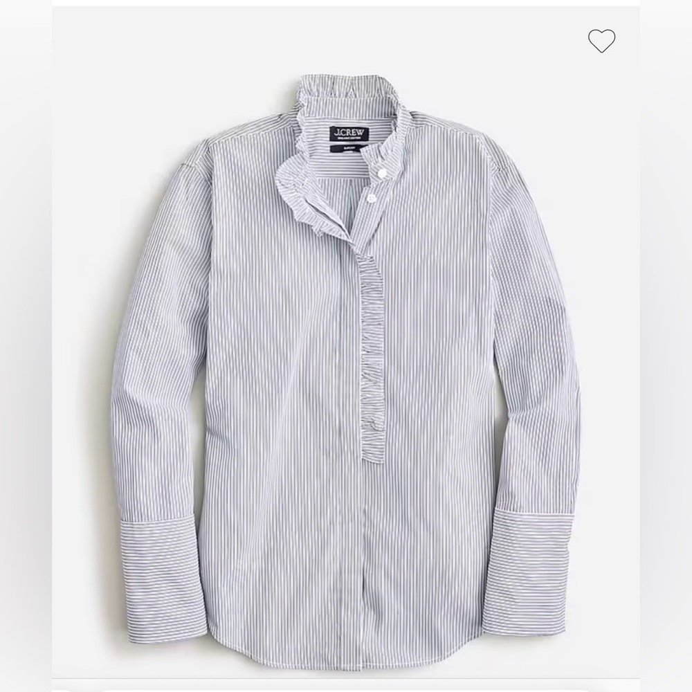 J. Crew Women’s Ruffle Trim Garçon Coastal Grandma Shirt
